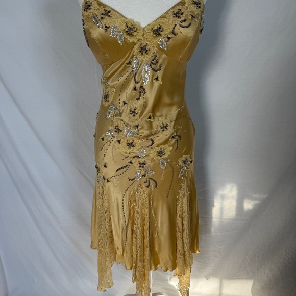 Sue Wong Gold Embellished floral Dress - Picture 2 of 7